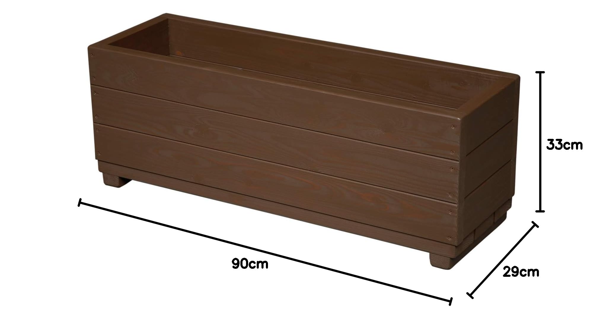 Amazon | 【完成品】WelcomeWood 木製大型プランター EPWD90-CB 幅90